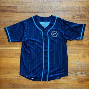 Black History Martin Luther King Jr. Baseball Jersey Men's Size M Navy Stripe